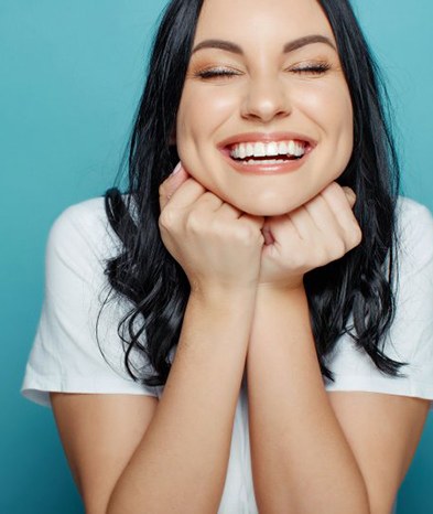 Lady smiles radiantly